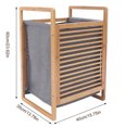 thumbnail image 4 of Clothes Basket Storage Wooden Bathroom Laundry Hamper Cabinet Freestanding Home 15.75*13.78*23.62in, 4 of 9