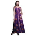 thumbnail image 1 of Bimba Floral Ladies Printed Front Slit Sleeveless Maxi Summer Long CasualDress-Large, 1 of 5