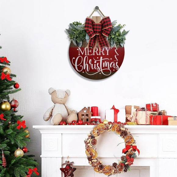 Meitianfacai Christmas Decorations Clearance Beautiful Holiday Themed Wooden Christmas Sign With Elegant Picture And Festive Decorations Ideal For Adding Warmth And Cheer To Your Holiday Decor Style