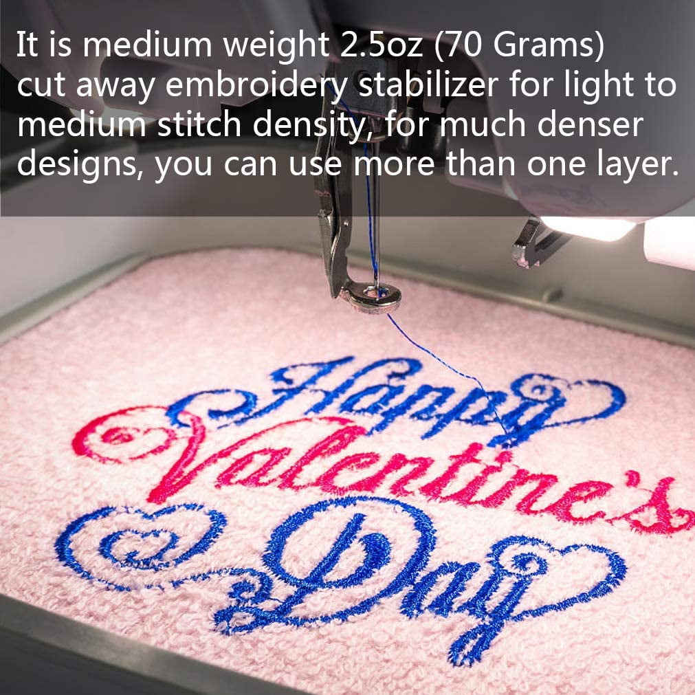 Cut Away Embroidery Stabilizer Backing (10in x 50yd), Stabilizer for Embroidery - Medium Weight 2.5oz Cutaway Embroidery Stabilizers - for Machine Embroidery Stabilizer and Hand Sewing