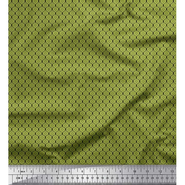 Soimoi Modal Satin Fabric Honeycomb Geometric Print Fabric by The Yard 42 Inch Wide