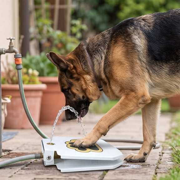 Winter Poetry Upgrade Paw Activated Pet Waterer, Outdoor Automatic Water Feeder, Hose Connected Drinking Station for Large Dogs and Cats, 8.66x8.46x1.97in