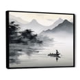 thumbnail image 2 of Designart "Canoe Boat Asian beauty I" Asian Art Floater Framed Canvas Print, 2 of 7