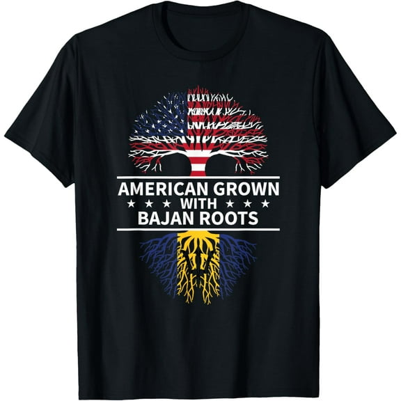 American Grown Bajan Roots Barbados T-ShirtMen's and women's gift, black and white T-shirt, size: Extra large S-4XL