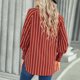 thumbnail image 5 of Camisas Para Mujer de Gran Tamaño de Moda Con Cuello Vuelto de Ocio de Manga Larga Con Estampado de Rayas Odeerbi ODB132968, 5 of 9