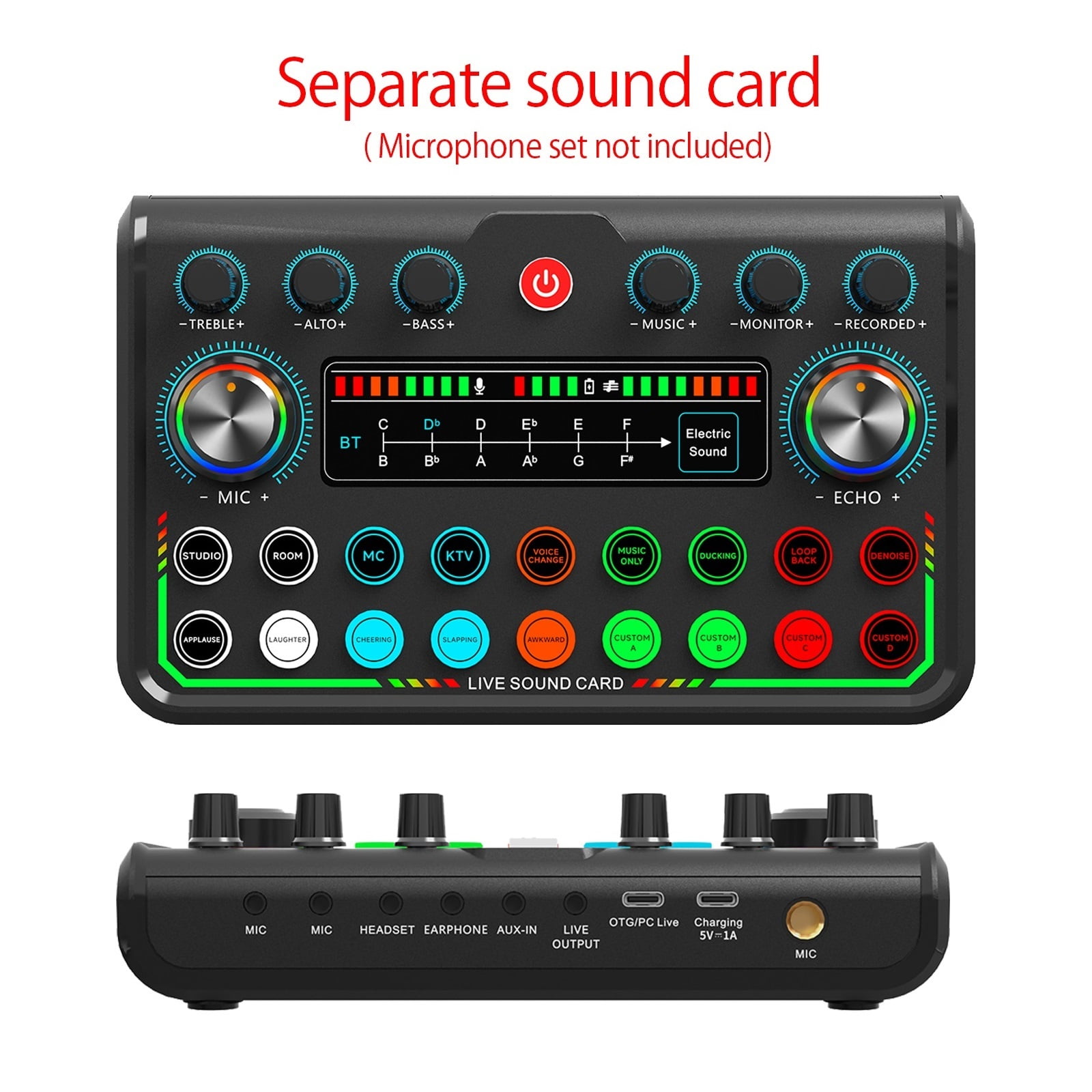 Podcasting Equipment with Interface and Studio Condenser Microphone, Play Live Sound