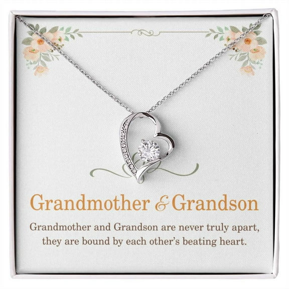 Grandma Christmas Gift from Grandson Grandmother Grandson Necklace Grandmother and Grandson are Never Truly Apart Grandma Birthday Gift