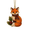 thumbnail image 3 of Clearance! Christmas Tree Ornament, Acrylic Hanging Pendant with Holly Leaf, Holiday Keepsake Decor, Xmas Tree Wreath Garland Home Decorations Indoor (Fox), 3 of 8