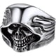 thumbnail image 1 of Anillo de calavera de acero inoxidable para hombres y mujeres, anillos retro de motociclista, joyería gótica punk No.8) (1 unidad, plata), 1 of 5
