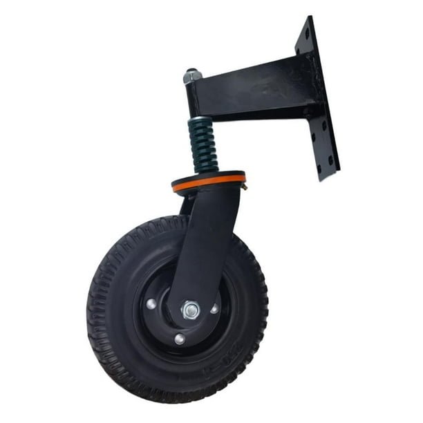 Rueda de compuerta con capacidad de 600 libras y rotación de 360 grados, resistente y con resorte. Negro