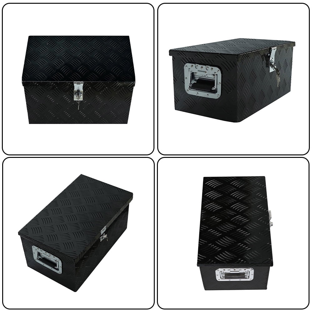 SEBLAFF Black Aluminum Tool Box 20 Inch for Car Pickup Trunk Storage with Lock & 2 Keys