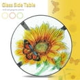 thumbnail image 6 of Patio Side Table Outdoor Accent Table Bistro Coffee Table Plant End Table Small Porch Table Indoor Round Glass Balcony Plant Table Stands Sunflower, 6 of 7
