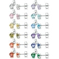 thumbnail image 5 of Jstyle 12 Pairs Stainless Steel Brilliant Cut Round Cubic Zirconia Birthstone Stud Earrings for Women, 5 of 7