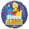 18 inch Sesame Street Birthday Confetti Foil Mylar Balloon - Party Supplies Decorations