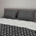 thumbnail image 2 of Mudcloth Comforter & Sham Bedding Set, Geometric Boho Native Mystic Triangles Design Print, 3 pcs Duvet Set Microfiber Filling Quilt, 5 Sizes, White and Black, by Ambesonne, 2 of 4