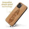 thumbnail image 3 of Case Yard Wooden Case Outside Soft TPU Silicone, Slim Fit Shockproof Wood Protective Phone Cover for Girls Boys Men and Women, Supports Wireless Charging Surf Design case for iPhone-12-Pro-Max, 3 of 7
