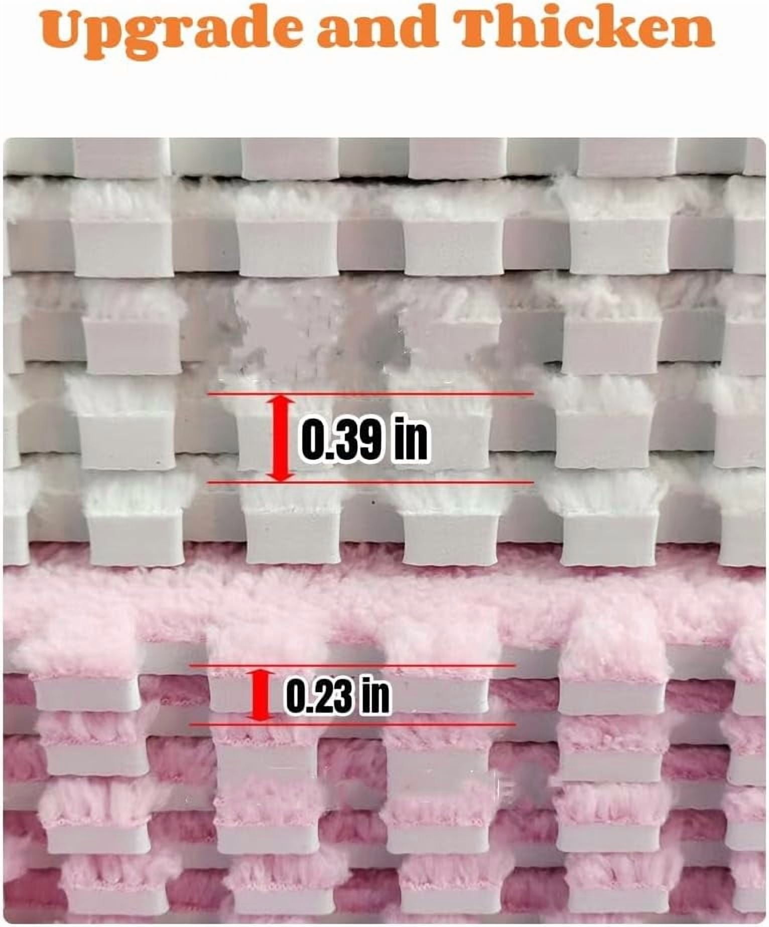 10PCS Fluffy Plush Interlocking Foam Mat Tiles, 12"x12" Thick Padded Playroom Carpet with Border, Play Mat Floor Tiles Thick Padded Squares Foam Tiles for Decor