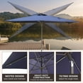 thumbnail image 3 of MONDAWE Rectangular Market Umbrella with Lights 10 x 6.5 FT Outdoor Solar LED Patio Umbrella Tilt and Crank Aluminum Commercial Table Umbrella for Pool Backyard Balcony, 3 of 7