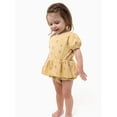 thumbnail image 2 of Modern Moments By Gerber Baby Girl Cotton Romper with Waistline Ruffle, Sizes 0/3 Months - 24 Months, 2 of 11
