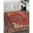 thumbnail image 3 of Ahgly Company Machine Washable Indoor Square Traditional Orange Salmon Pink Area Rugs, 5' Square, 3 of 7