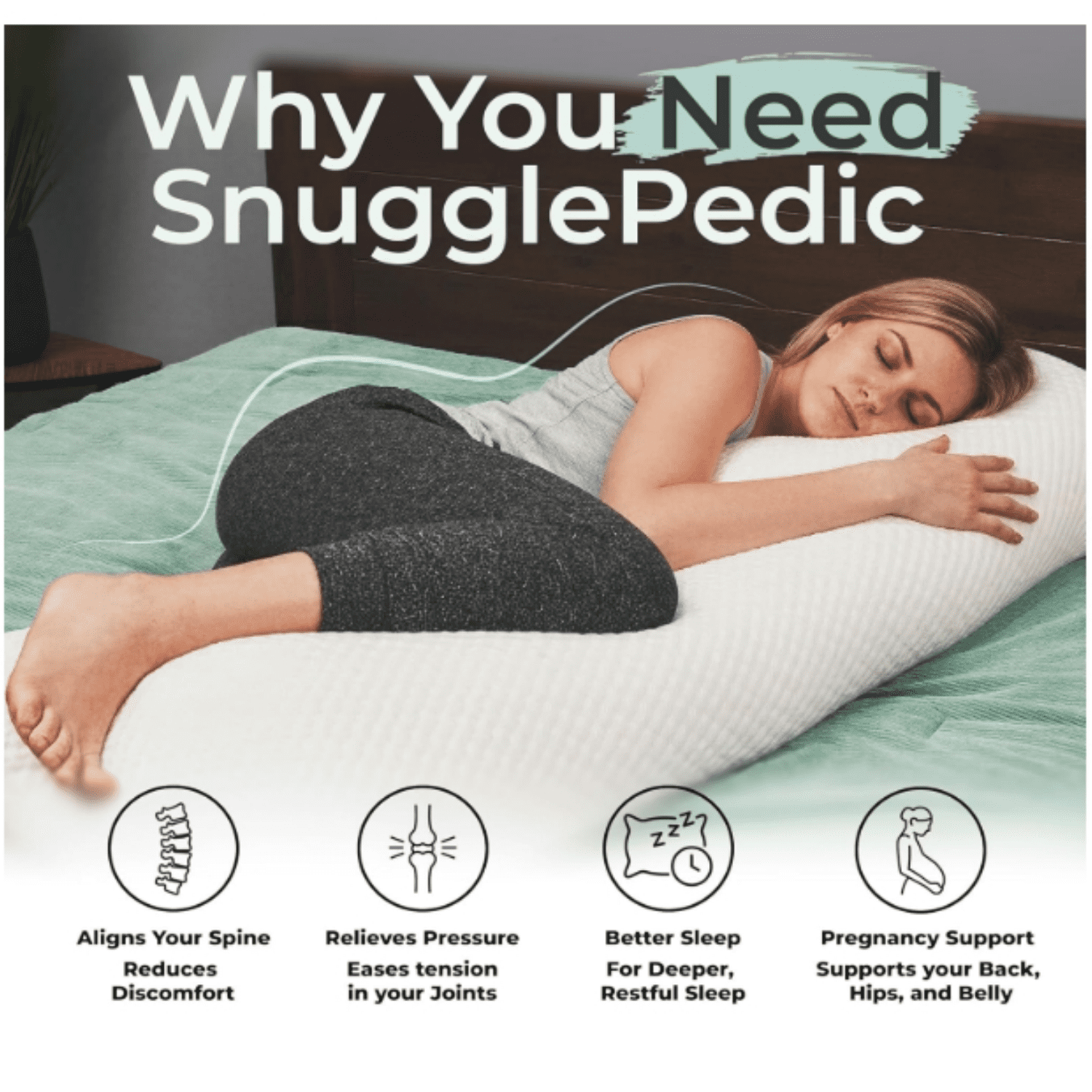 Body Pillow for Adults, Cozy Comfort Down Alternative Pregnancy Pillows - Soft, Supportive, Breathable Side Sleepers Maternity Pillow - Long Cuddle Pillow for Bed, 20x54 Full Body Pillow