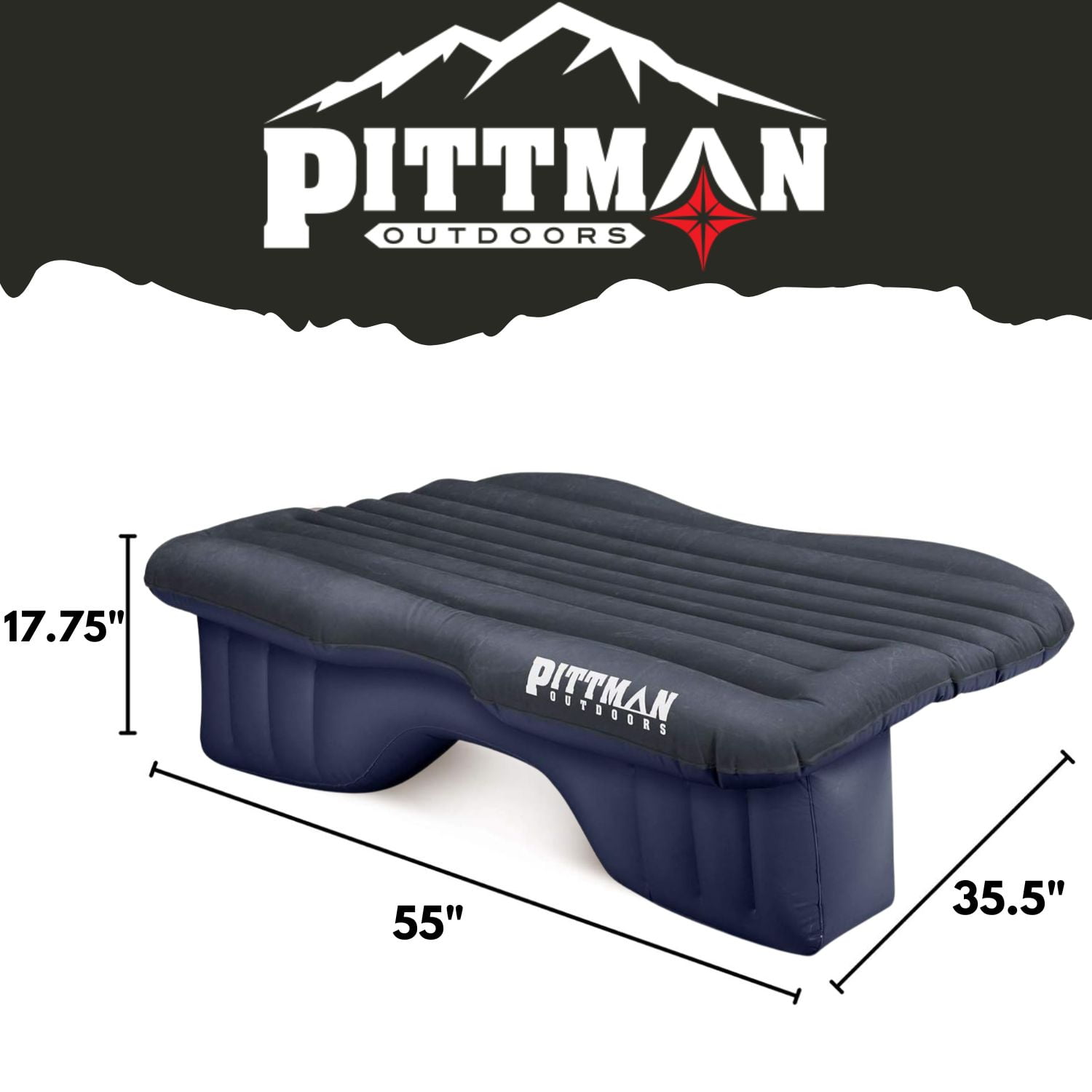 Pittman Outdoors - Back Seat Air Mattress for Mid Size Truck, Cars & Suv's  - 55" Wide Airbedz