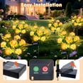 thumbnail image 4 of Qoosea Solar Lights Outdoor, 7 Heads Hibiscus Solar Flowers Lights Outdoor Garden Waterproof for Yard Patio Decor, Pathway Lawn Decor, 2 Pack, 4 of 9