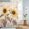 thumbnail image 4 of Sunflower Vintage Shower Curtains for Bathroom, Farmhouse Botanical Floral Butterfly Waterproof Fabric Shower Curtain, Decorative Bathroom Curtain for Bathtub, 72"x84" , No Hooks Included, 4 of 9