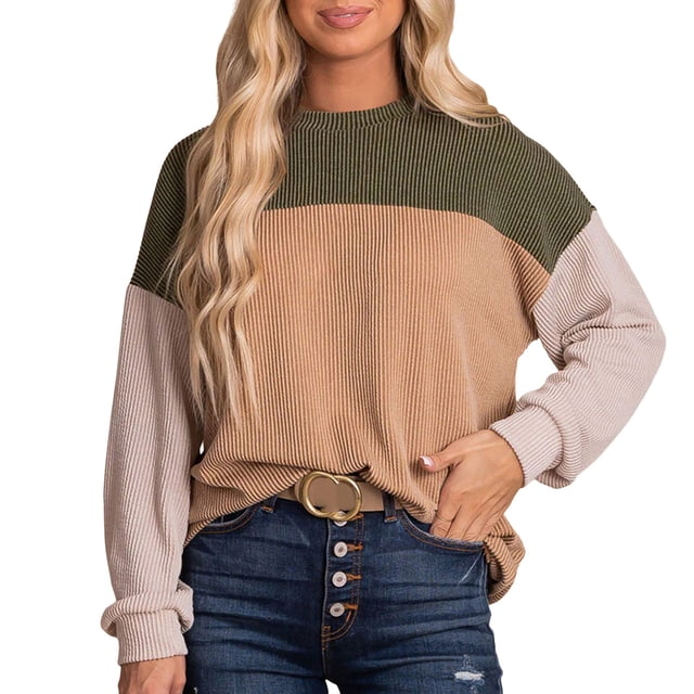 Bmisegm Femmes Col Montant Manches Longues Sweat-Shirt Décontracté à Fermeture Éclair Vert m