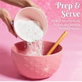 thumbnail image 4 of Paris Hilton Round Ceramic Bowl Set, Durable Stoneware Mixing and Serving Bowls for Kitchen, Pink, 3-Piece Set, 4 of 7
