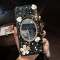 thumbnail image 7 of Samsung Galaxy S10 Plus Bling Case Mirror, Inlaid Bling Black Gemstone Makeup Mirror, Shiny Luxury Sun Flower Diamond for Women Girl(Black), 7 of 7