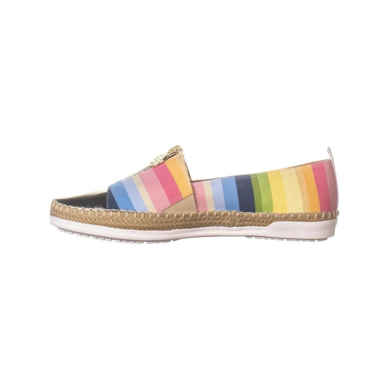 Womens Anne Klein Zetta Front Zip Espradilles Flats Rainbow 9 US