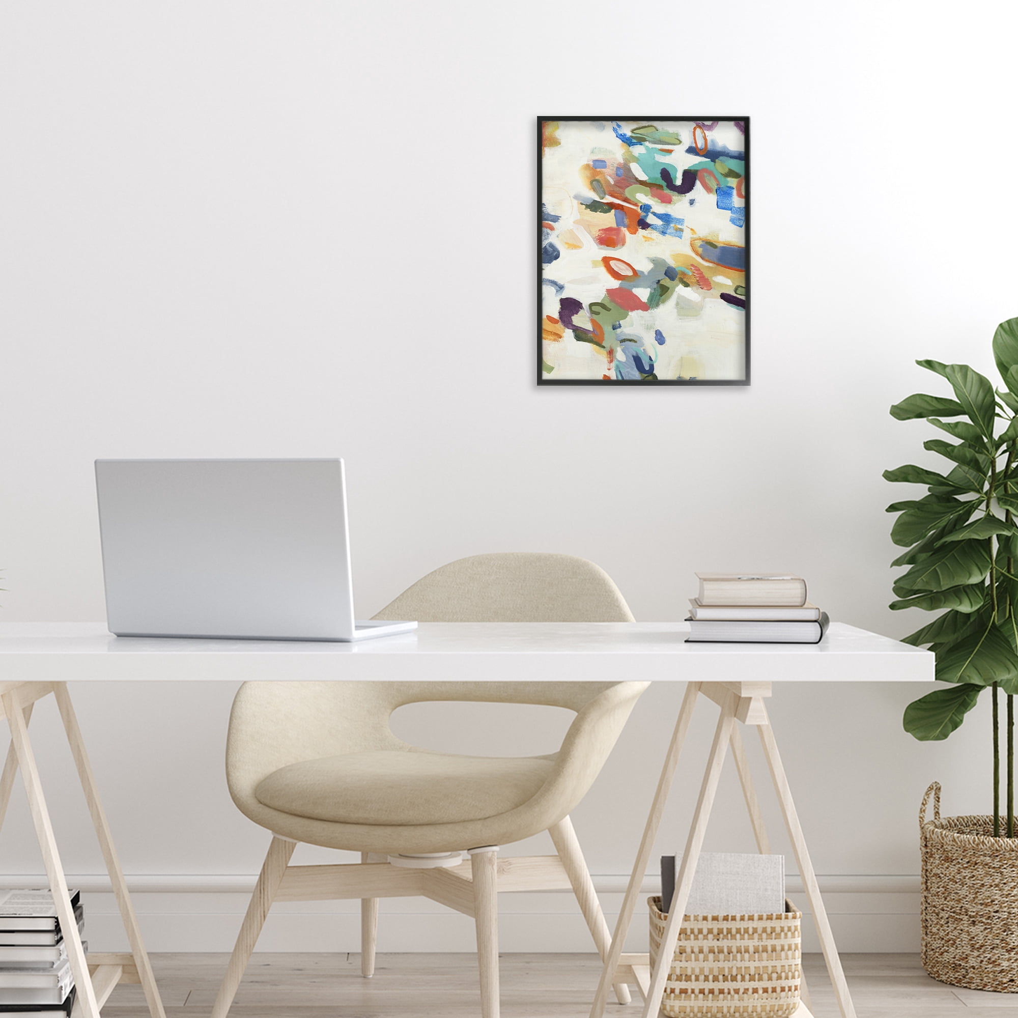Stupell Industries Multihued Expressive Abstract Black Framed Giclee Art, design by Lisa Ridgers