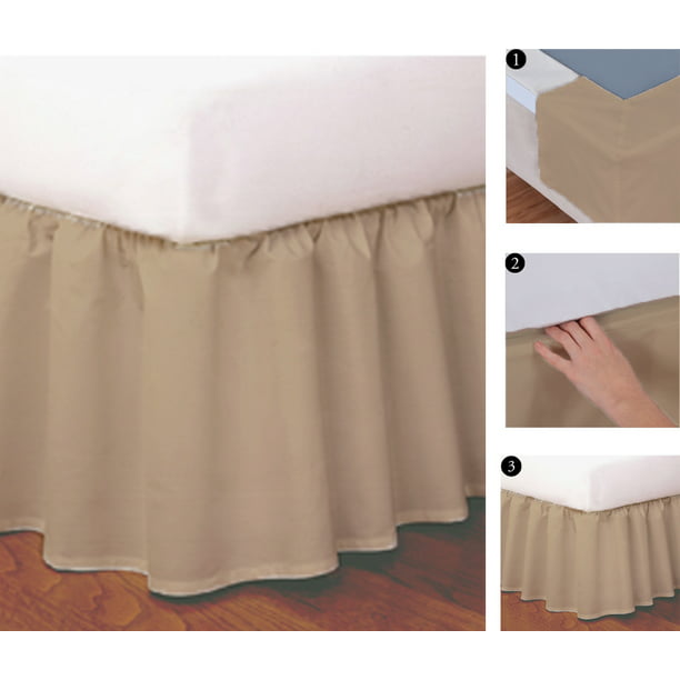 Wraparound Bed Skirt Non Slip Band, Dust Ruffles For Queen Size Beds