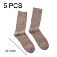thumbnail image 2 of 5 pares de calcetines de lana para hombre, calcetines gruesos y cálidos, calcetines de lana suave para senderismo, calcetines casuales para hombre, 2 of 5