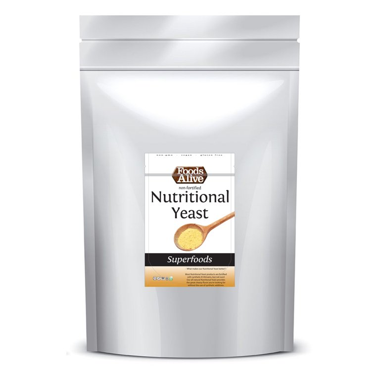 Pure Natural Non-Fortified Nutritional Yeast Flakes (8 oz.) Whole Food Based