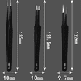 thumbnail image 3 of Anti-Statique 12 Pcs/set Pinces Courbées Droites Outils de Réparation Industrielle en Acier Inoxydable, 3 of 6