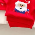 thumbnail image 5 of Generic Girls Warm Tops Toddler Kids Baby Boys Girls Christmas Winter Striped Knit Sleeve Santa Hoodie T Shirt for 1 To 5 Years, 5 of 9