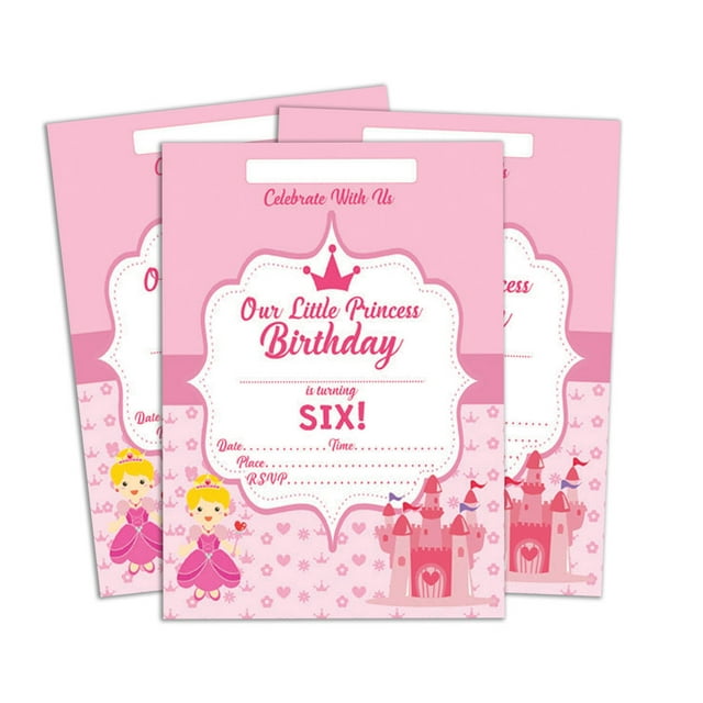 Darling Souvenir Pink Birthday Invitation Card Printable Elegant Fill or Write In Blank Party Invites 28 Pcs 5 x 7 Inches