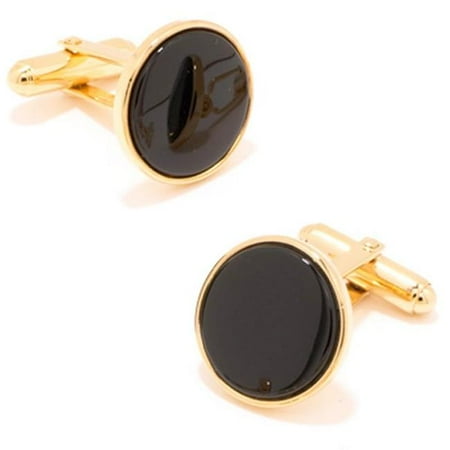 Ox and Bull OB-ONX-GL Gold and Onyx Cufflinks