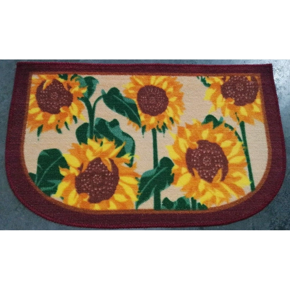 1PC 2442SUNFLOWERS PRINTED KITCHEN MAT ANTISLIP WITH LATEX BACKING