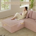 thumbnail image 5 of Lunale 104" Cloud Sectional Sofa with Left Chaise, Oversized Modular L-Shaped Couch, Plush Corduroy Sleeper Couch for Living Room, No Assembly Required, Pink, 5 of 9
