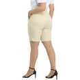 thumbnail image 4 of HDE Plus Size Bermuda Shorts for Women with Pockets Khaki 2X, 4 of 6