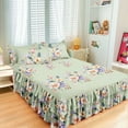 thumbnail image 4 of 3 Pieces/Set Bed Skirt Cotton Bedspread Set Embroidery Bed Dress Pillow Cases for King/Queen Double 1.2/1.5/1.8/2M Sheet Cover, 4 of 6