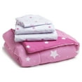 thumbnail image 5 of Delta Children Toddler Bedding Set | Girls 4 Piece Collection | Fitted Sheet, Flat Top Sheet w/Elastic Bottom, Fitted Comforter w/Elastic Bottom, Pillowcase, Blushing Star | Pink, 5 of 7