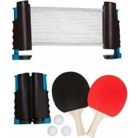 Anywhere Table Tennis Set with Paddles and 3 Balls by Trademark Innovations (Blue)