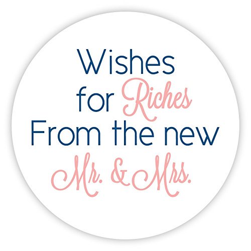 60ct - 1.5 Pouces - Souhaits pour la Richesse pour le Nouveau Mr et Mrs, Autocollants de Tickets de Loterie pour Mariage (214-NB)