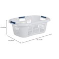 thumbnail image 2 of Rubbermaid 1.5 bu Capacity 3 Handled Plastic Laundry Basket, White, 2 of 6