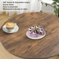 thumbnail image 4 of 24" Round Bar Table, Bistro Pub Table, Adjustable Height Pub Table, 360° Swivel Cocktail Bar Table with Metal Base and MDF Top, Suitable for Small Space, Bar, Bistro, Café, Brown, 4 of 6