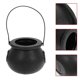 thumbnail image 2 of 2 barriles de bruja de Halloween para niños, cubos portátiles de bruja, cubos circulares para guardar dulces de Halloween (negros), 2 of 7